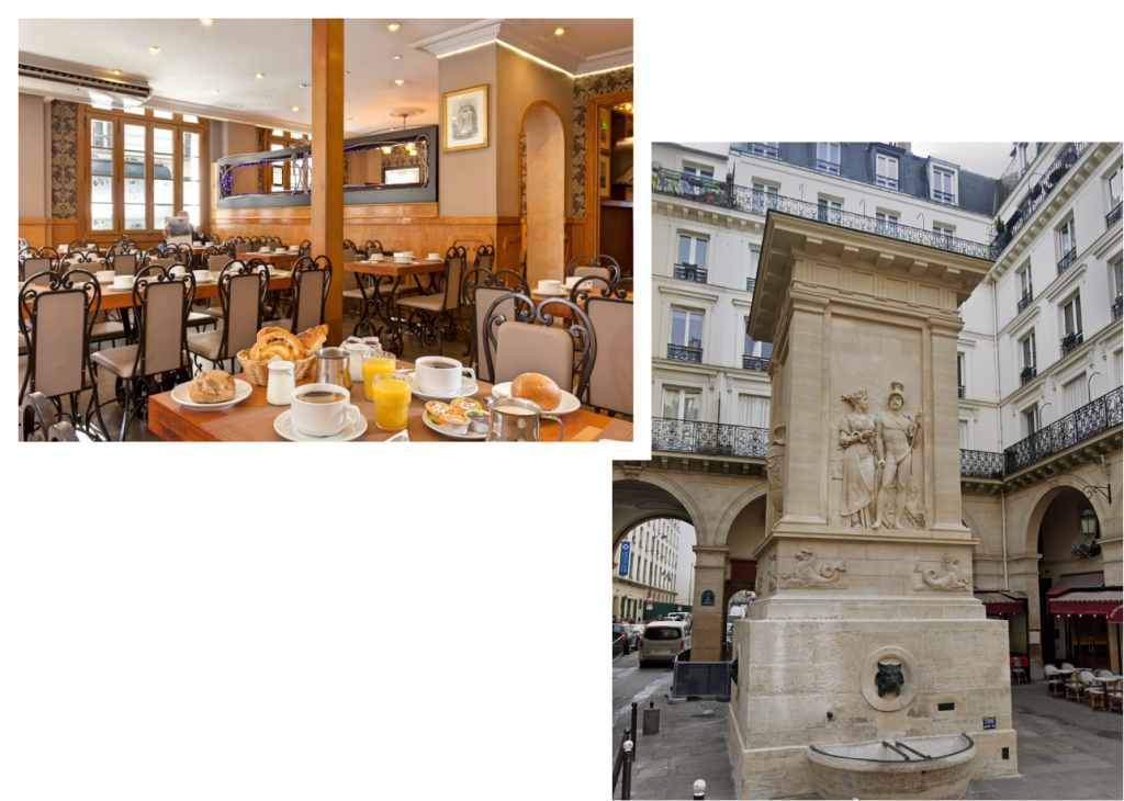 Salle des petits déjeuners de l'hôtel Amelot de Gournay et de la Fontaine de Mars - MR Agency Real Estate